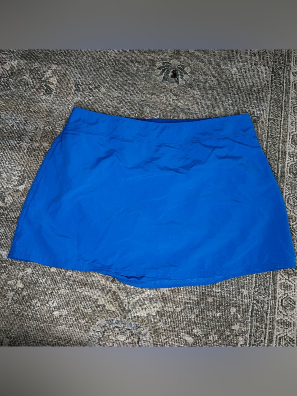 Lands' End Swim Skirt Elastic Waist Built in Brief Blue Womens Size 14
